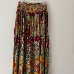 Natural Life Addie Midi Skirt - Gold Vintage Floral
